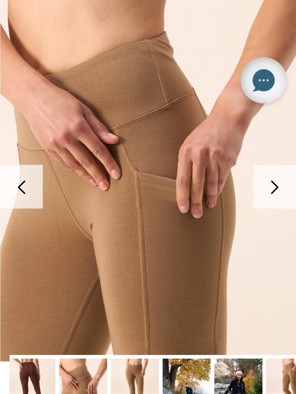 Woolly’s High-Waist Blue Merino Wool Leggings with Side Pockets size S - Picture 10 of 15